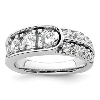 14K White Gold Lab Grown Diamond Vs/Si+ G+ Complete Fancy Band (Size 7 Only)