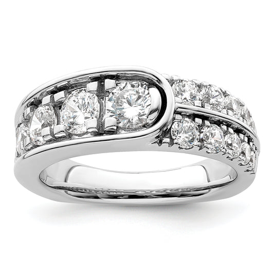 14K White Gold Lab Grown Diamond Vs/Si+ G+ Complete Fancy Band (Size 7 Only)