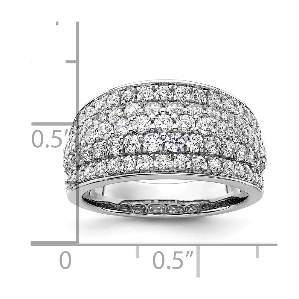 14k White Gold 1 3/4 Ct. Lab Grown Diamond VS/SI+ G+ Fashion Layered Band Ring