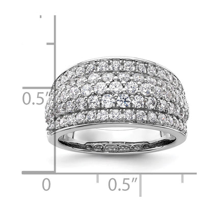 14k White Gold 1 3/4 Ct. Lab Grown Diamond VS/SI+ G+ Fashion Layered Band Ring