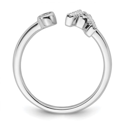 14k White Gold 1/6 Ct. Lab Grown Diamond VS/SI+ G+ Initial A Adjustable Ring