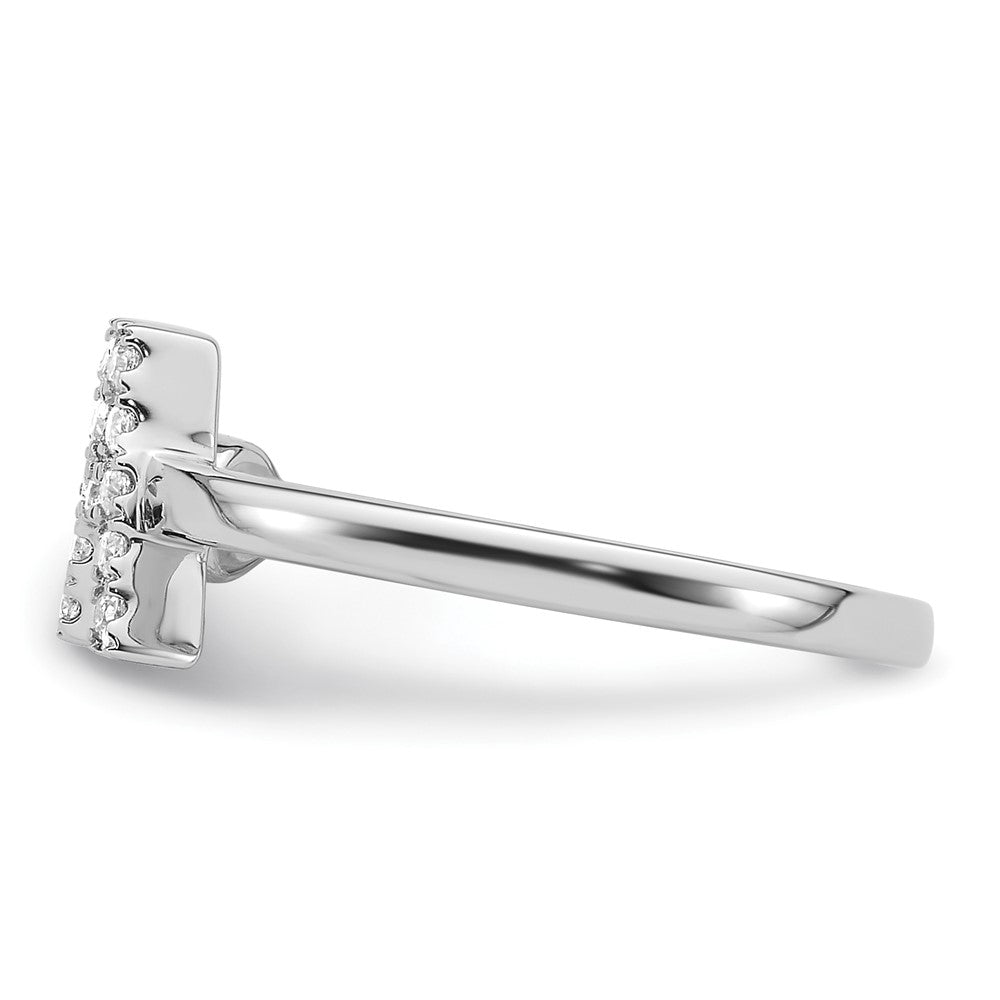 14k White Gold 1/6 Ct. Lab Grown Diamond VS/SI+ G+ Initial A Adjustable Ring