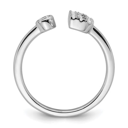 14k White Gold 1/5 Ct. Lab Grown Diamond VS/SI+ G+ Initial B Adjustable Ring