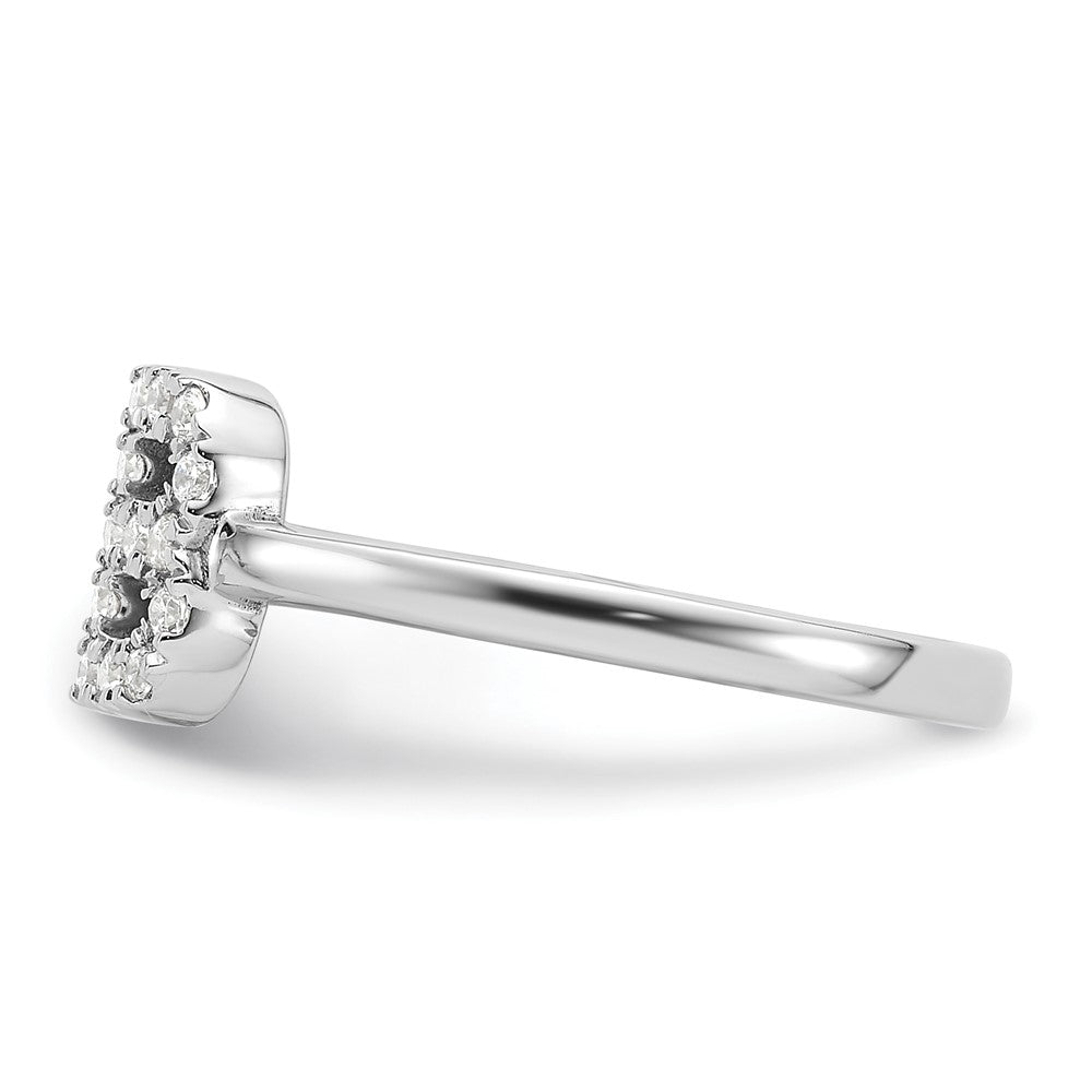 14k White Gold 1/5 Ct. Lab Grown Diamond VS/SI+ G+ Initial B Adjustable Ring