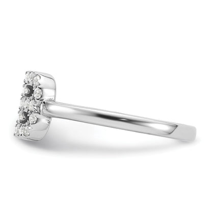 14k White Gold 1/5 Ct. Lab Grown Diamond VS/SI+ G+ Initial B Adjustable Ring