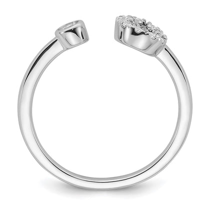 14K White Gold 1/5 Carat Lab Grown Diamond Vs/Si+ G+ Initial C Adjustable Ring