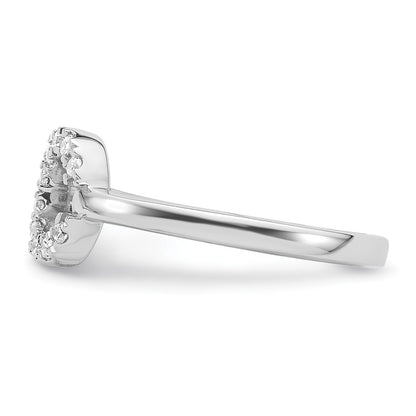 14K White Gold 1/5 Carat Lab Grown Diamond Vs/Si+ G+ Initial C Adjustable Ring