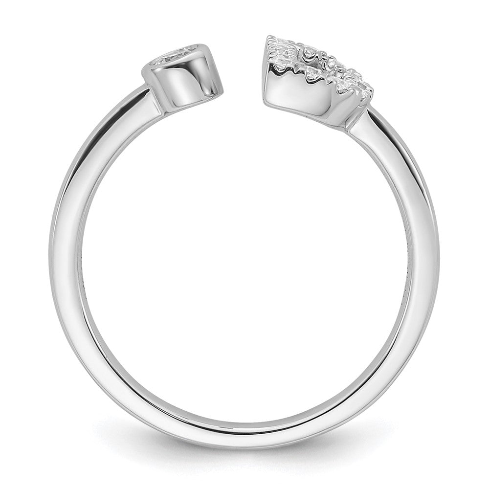 14k White Gold 1/5 Ct. Lab Grown Diamond VS/SI+ G+ Initial D Adjustable Ring