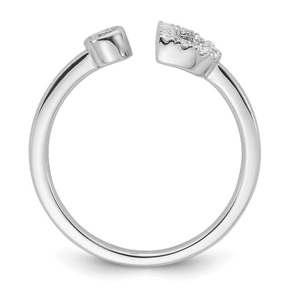 14k White Gold 1/5 Ct. Lab Grown Diamond VS/SI+ G+ Initial D Adjustable Ring