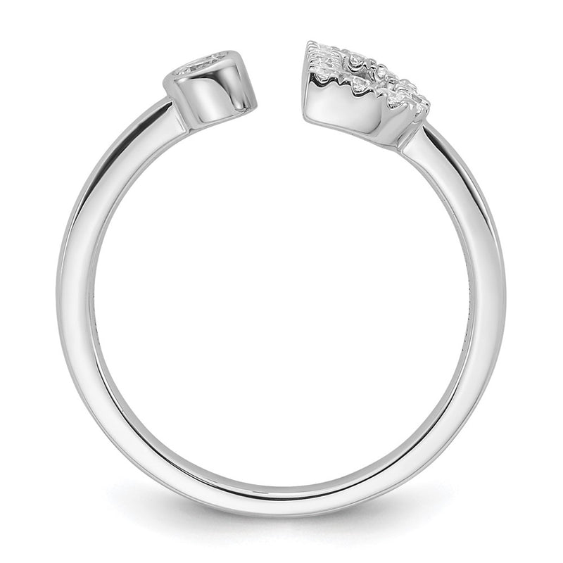 14k White Gold 1/5 Ct. Lab Grown Diamond VS/SI+ G+ Initial D Adjustable Ring