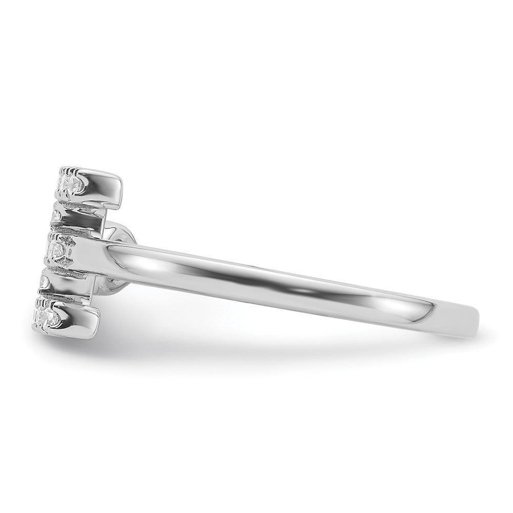 14K White Gold 1/5 Carat Lab Grown Diamond Vs/Si+ G+ Initial E Adjustable Ring