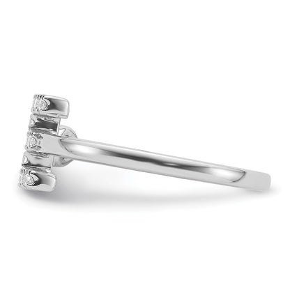 14K White Gold 1/5 Carat Lab Grown Diamond Vs/Si+ G+ Initial E Adjustable Ring