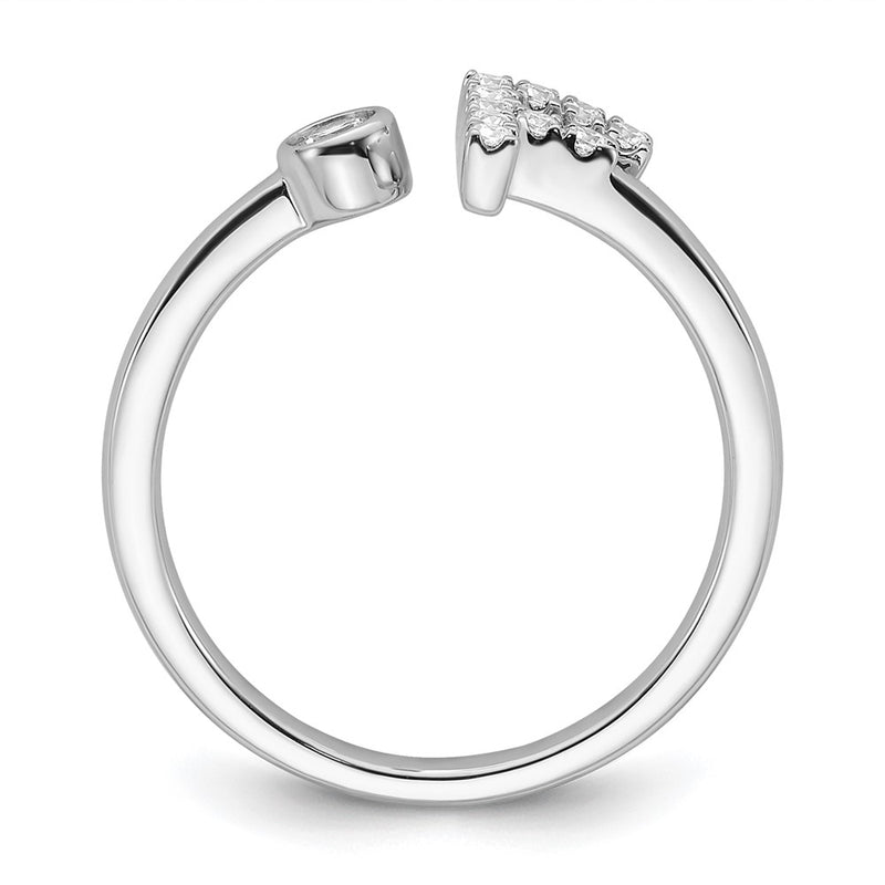 14k White Gold 1/6 Ct. Lab Grown Diamond VS/SI+ G+ Initial F Adjustable Ring