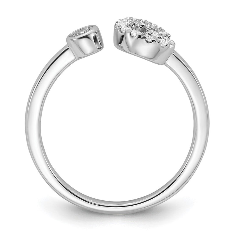 14k White Gold 1/5 Ct. Lab Grown Diamond VS/SI+ G+ Initial G Adjustable Ring