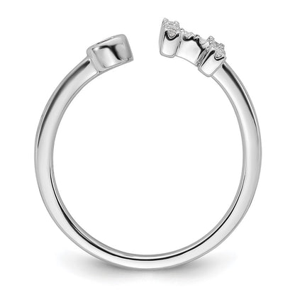 14k White Gold 1/5 Ct. Lab Grown Diamond VS/SI+ G+ Initial H Adjustable Ring