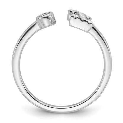 14k White Gold 1/6 Ct. Lab Grown Diamond VS/SI+ G+ Initial I Adjustable Ring