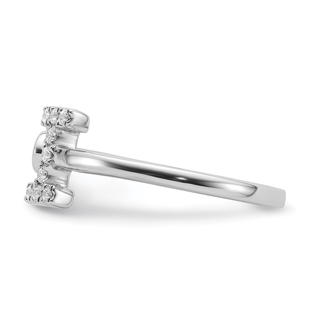 14k White Gold 1/6 Ct. Lab Grown Diamond VS/SI+ G+ Initial I Adjustable Ring