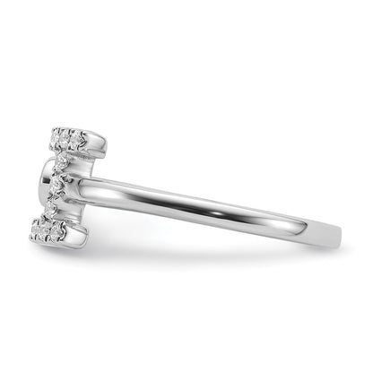 14k White Gold 1/6 Ct. Lab Grown Diamond VS/SI+ G+ Initial I Adjustable Ring