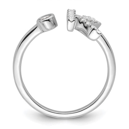 14k White Gold 1/5 Ct. Lab Grown Diamond VS/SI+ G+ Initial K Adjustable Ring