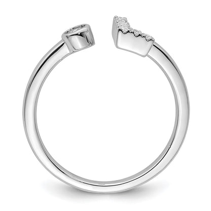 14k White Gold 1/8 Ct. Lab Grown Diamond VS/SI+ G+ Initial L Adjustable Ring