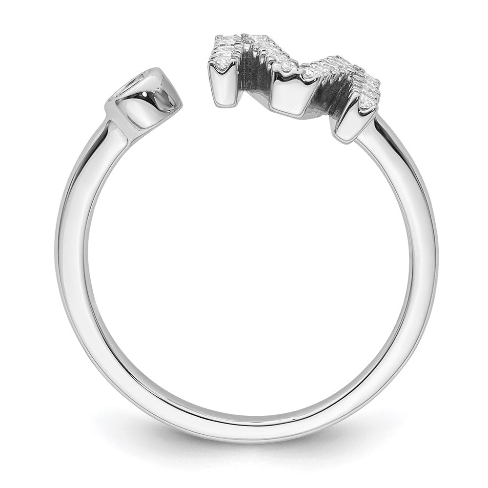 14k White Gold 1/4 Ct. Lab Grown Diamond VS/SI+ G+ Initial M Adjustable Ring