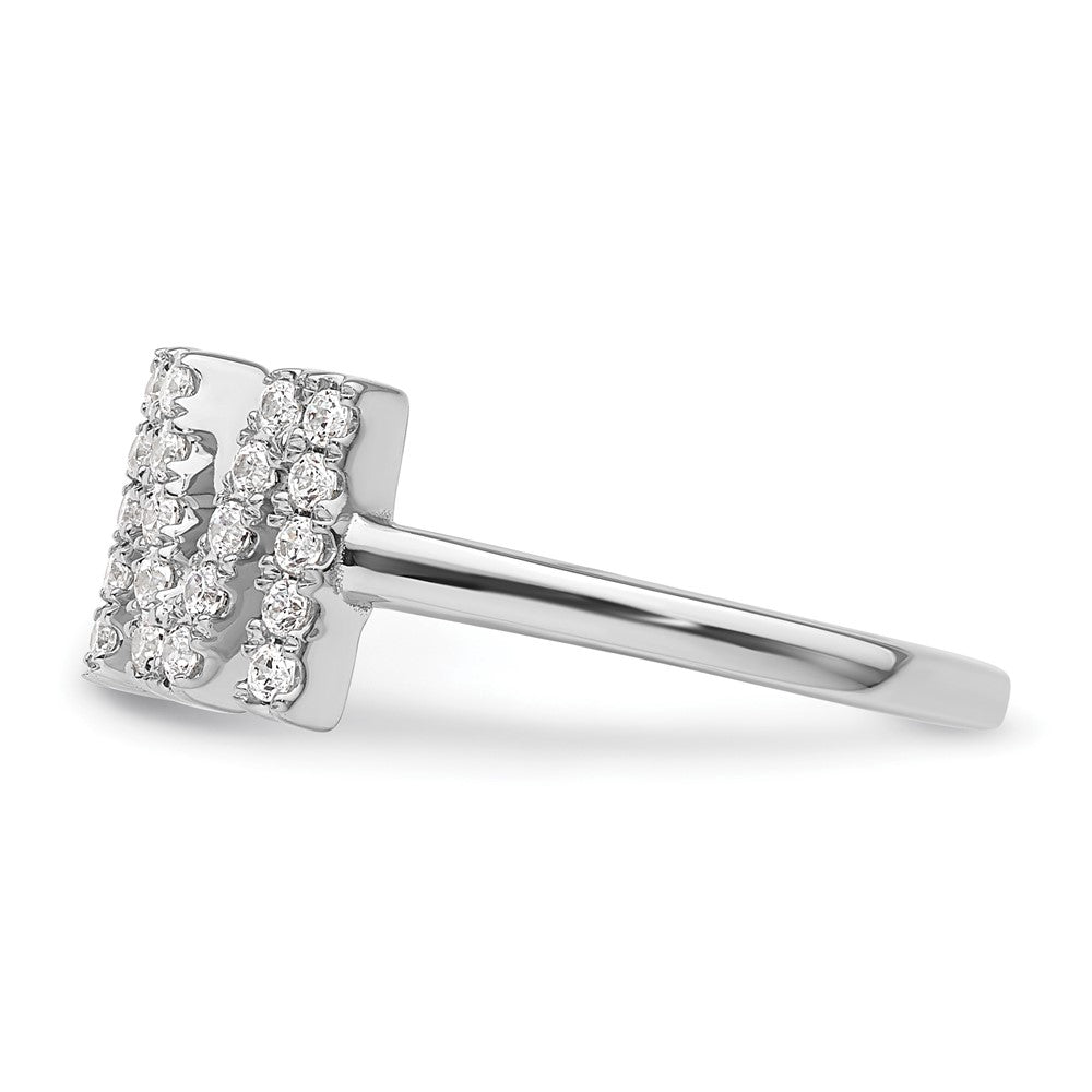 14k White Gold 1/4 Ct. Lab Grown Diamond VS/SI+ G+ Initial M Adjustable Ring