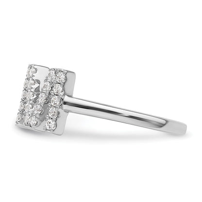 14k White Gold 1/4 Ct. Lab Grown Diamond VS/SI+ G+ Initial M Adjustable Ring