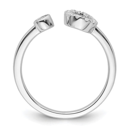 14k White Gold 1/5 Ct. Lab Grown Diamond VS/SI+ G+ Initial O Adjustable Ring