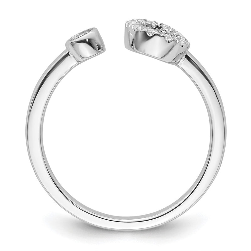 14k White Gold 1/5 Ct. Lab Grown Diamond VS/SI+ G+ Initial O Adjustable Ring