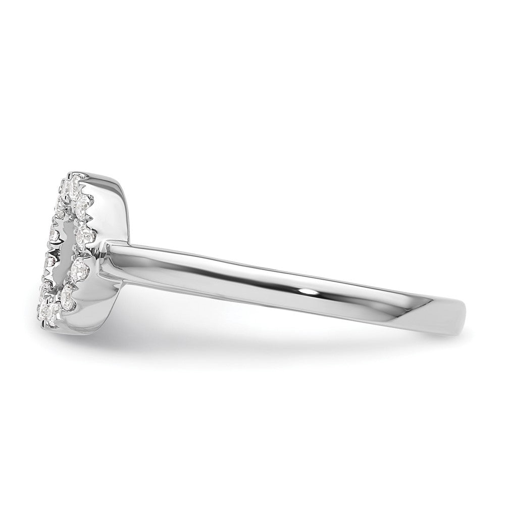 14k White Gold 1/5 Ct. Lab Grown Diamond VS/SI+ G+ Initial O Adjustable Ring