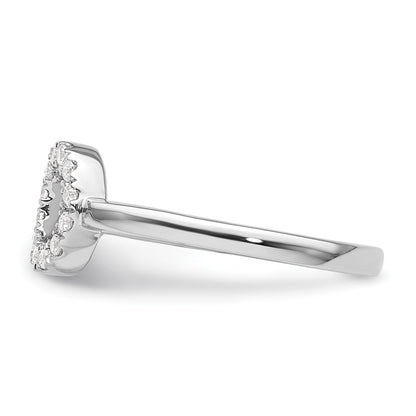 14k White Gold 1/5 Ct. Lab Grown Diamond VS/SI+ G+ Initial O Adjustable Ring