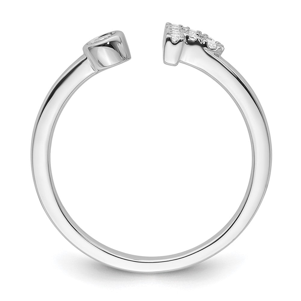 14k White Gold 1/6 Ct. Lab Grown Diamond VS/SI+ G+ Initial P Adjustable Ring