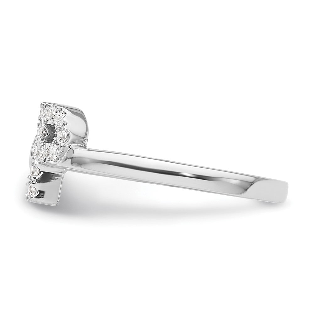 14k White Gold 1/6 Ct. Lab Grown Diamond VS/SI+ G+ Initial P Adjustable Ring