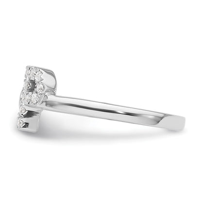 14k White Gold 1/6 Ct. Lab Grown Diamond VS/SI+ G+ Initial P Adjustable Ring