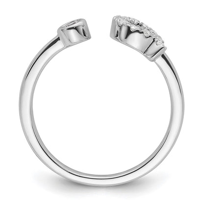 14k White Gold 1/5 Ct. Lab Grown Diamond VS/SI+ G+ Initial Q Adjustable Ring