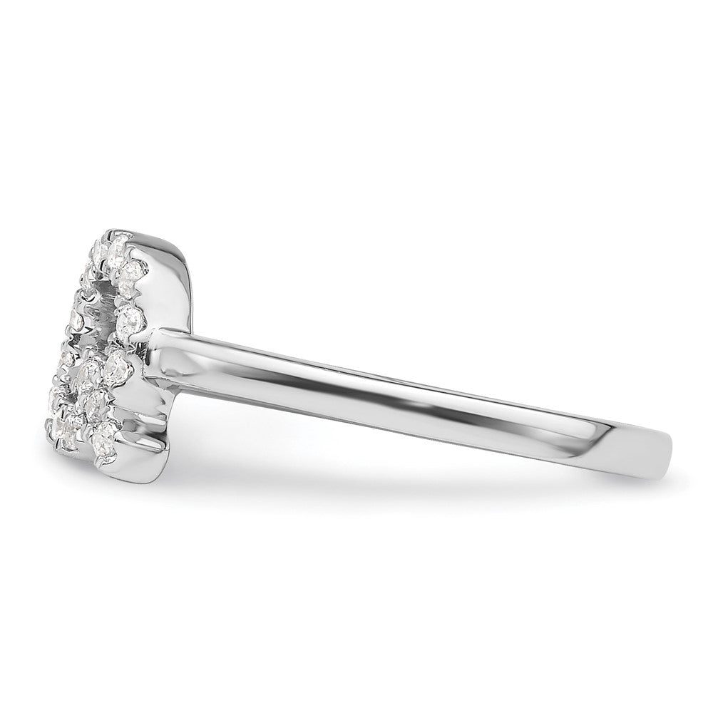 14k White Gold 1/5 Ct. Lab Grown Diamond VS/SI+ G+ Initial Q Adjustable Ring