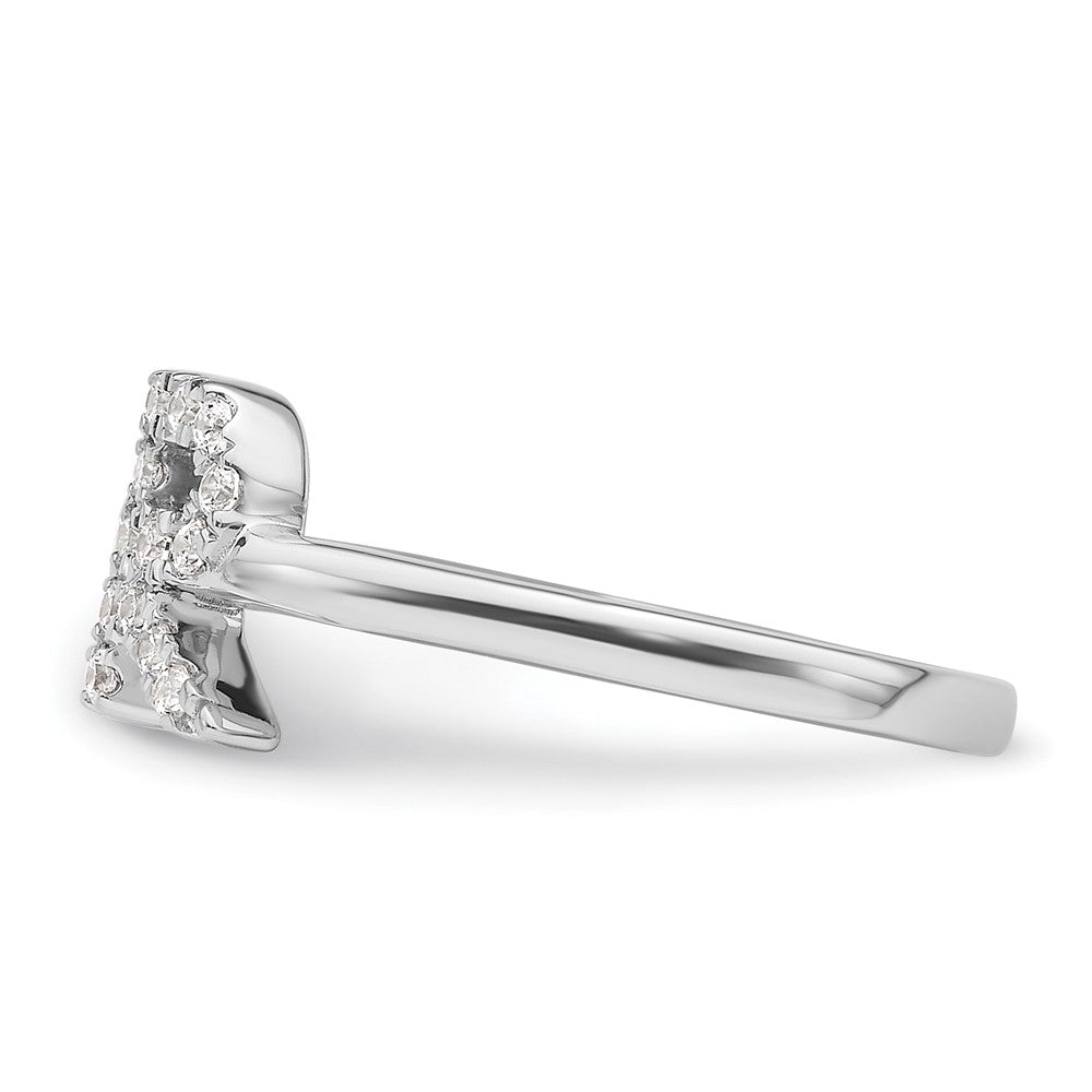 14k White Gold 1/5 Ct. Lab Grown Diamond VS/SI+ G+ Initial R Adjustable Ring