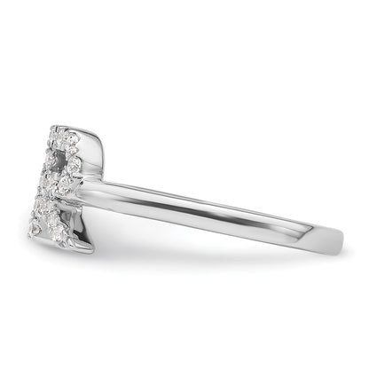 14k White Gold 1/5 Ct. Lab Grown Diamond VS/SI+ G+ Initial R Adjustable Ring