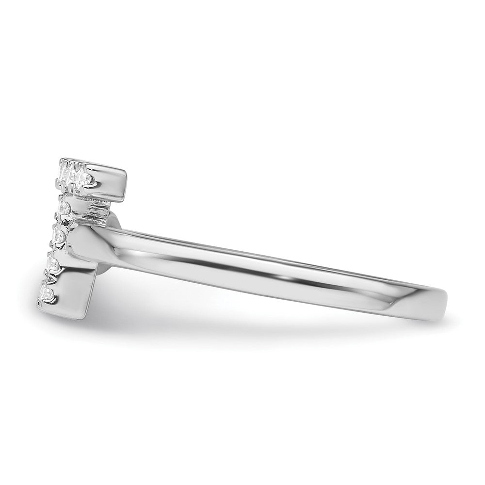 14k White Gold 1/6 Ct. Lab Grown Diamond VS/SI+ G+ Initial T Adjustable Ring