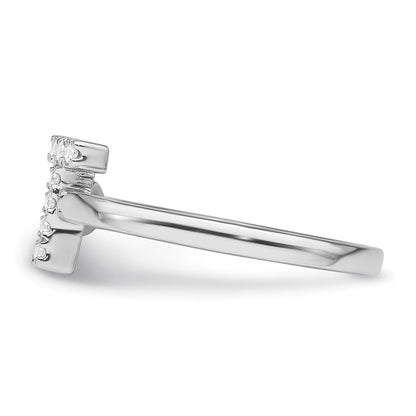 14k White Gold 1/6 Ct. Lab Grown Diamond VS/SI+ G+ Initial T Adjustable Ring