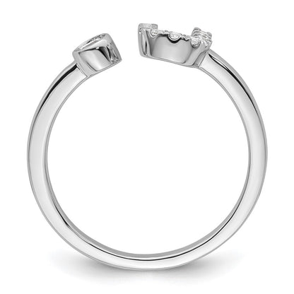 14k White Gold 1/6 Ct. Lab Grown Diamond VS/SI+ G+ Initial U Adjustable Ring