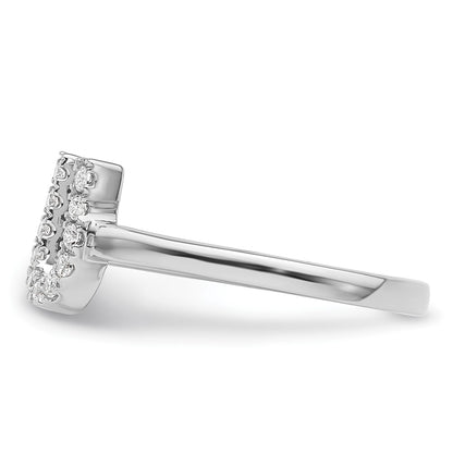14k White Gold 1/6 Ct. Lab Grown Diamond VS/SI+ G+ Initial U Adjustable Ring