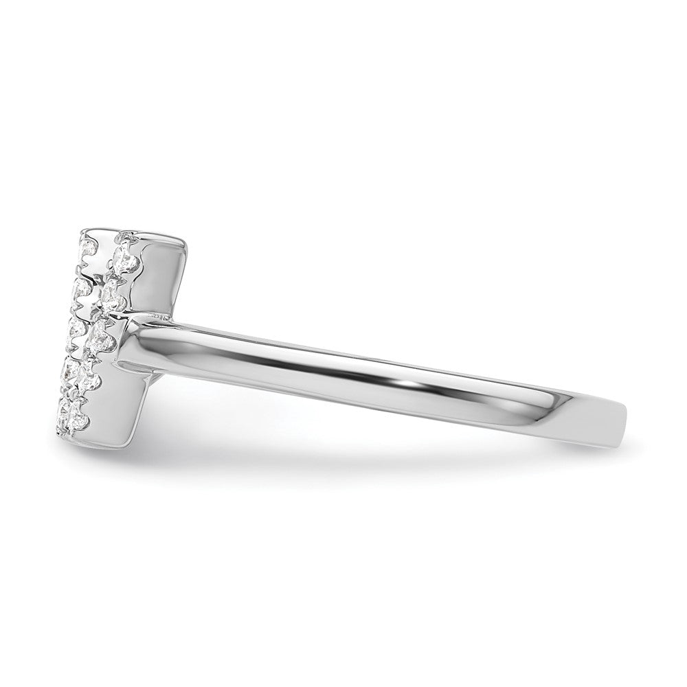 14k White Gold 1/6 Ct. Lab Grown Diamond VS/SI+ G+ Initial V Adjustable Ring