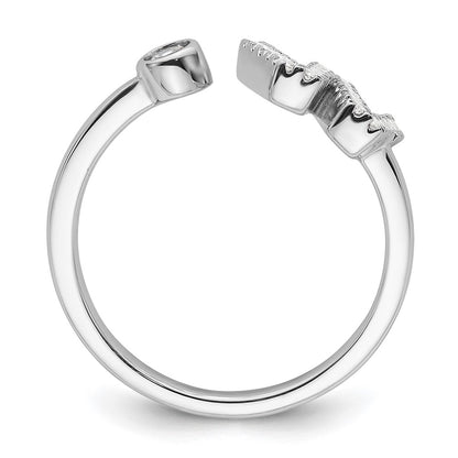 14k White Gold 1/4 Ct. Lab Grown Diamond VS/SI+ G+ Initial W Adjustable Ring