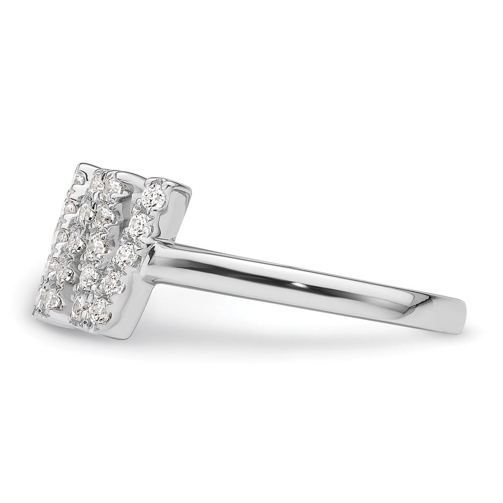 14k White Gold 1/4 Ct. Lab Grown Diamond VS/SI+ G+ Initial W Adjustable Ring