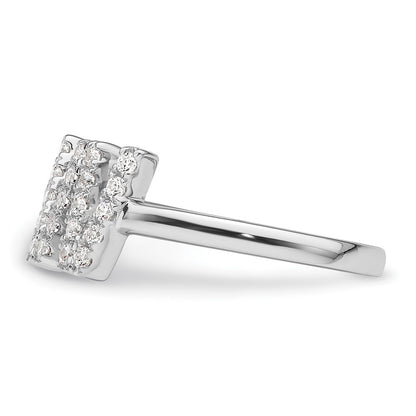 14k White Gold 1/4 Ct. Lab Grown Diamond VS/SI+ G+ Initial W Adjustable Ring