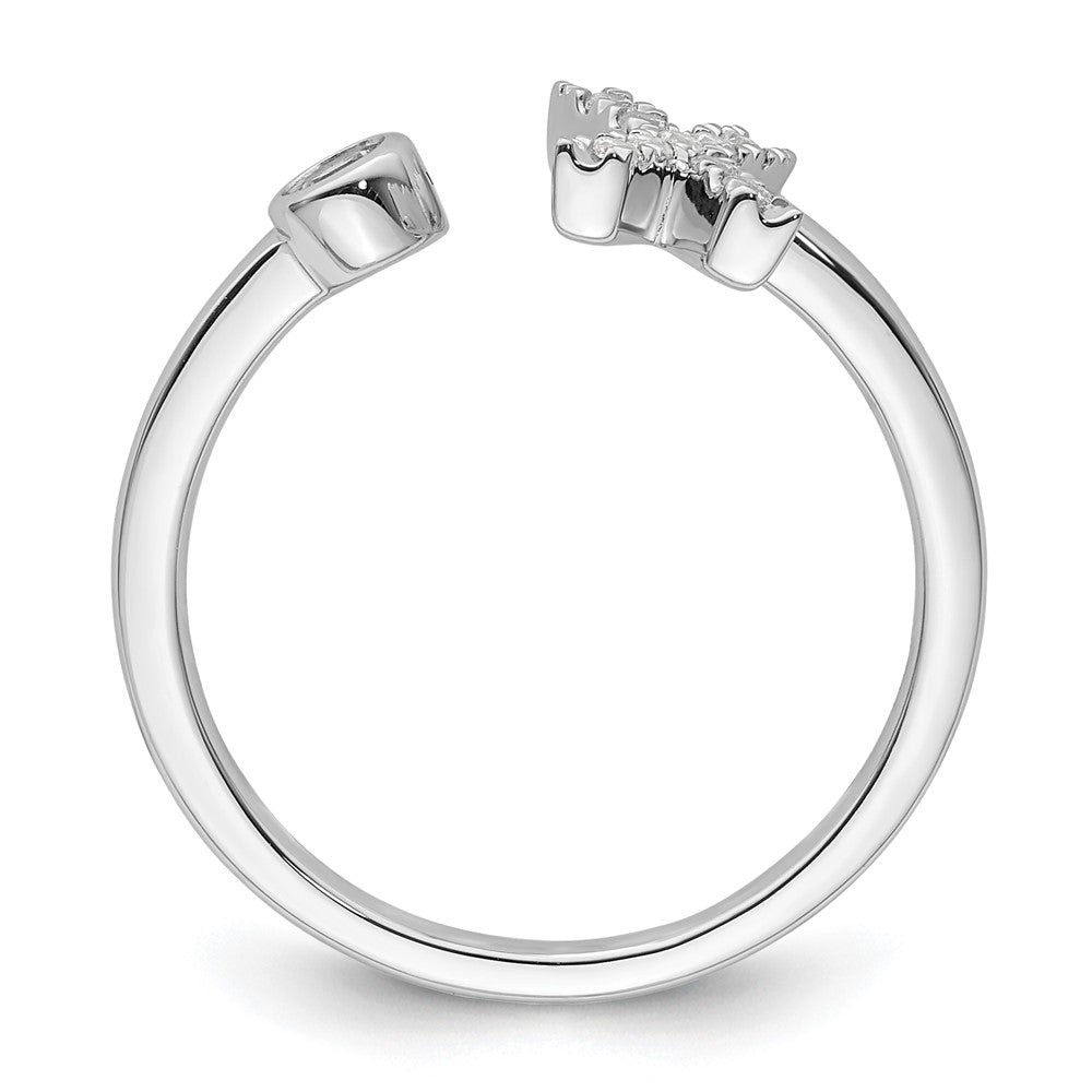 14k White Gold 1/6 Ct. Lab Grown Diamond VS/SI+ G+ Initial X Adjustable Ring