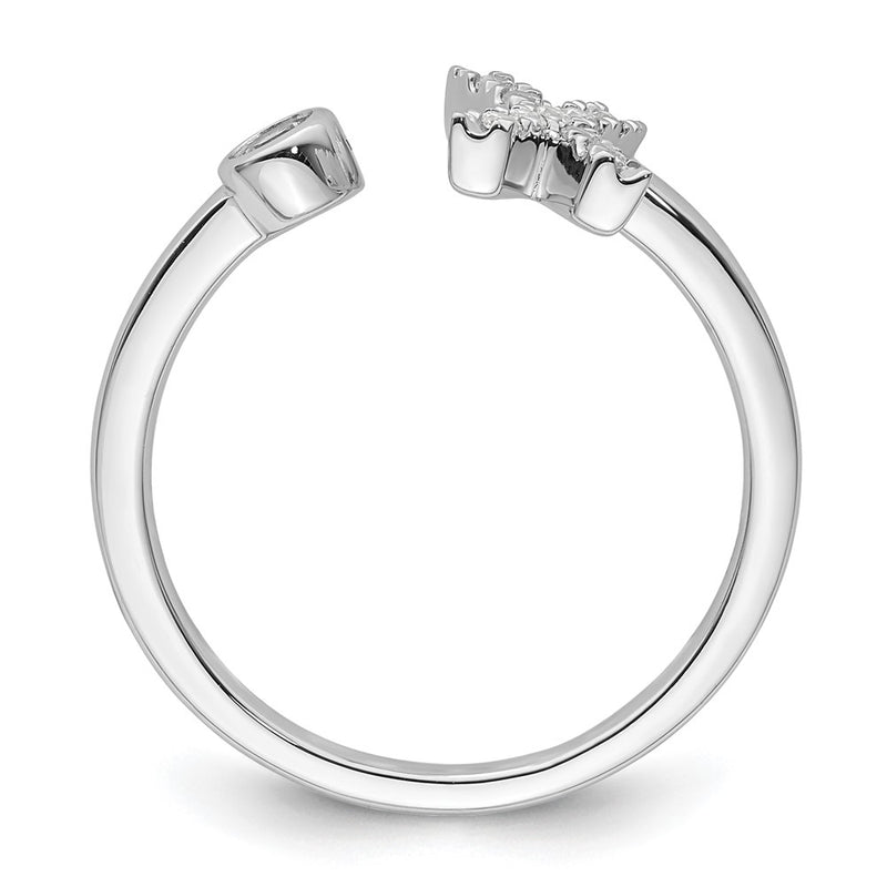 14k White Gold 1/6 Ct. Lab Grown Diamond VS/SI+ G+ Initial X Adjustable Ring