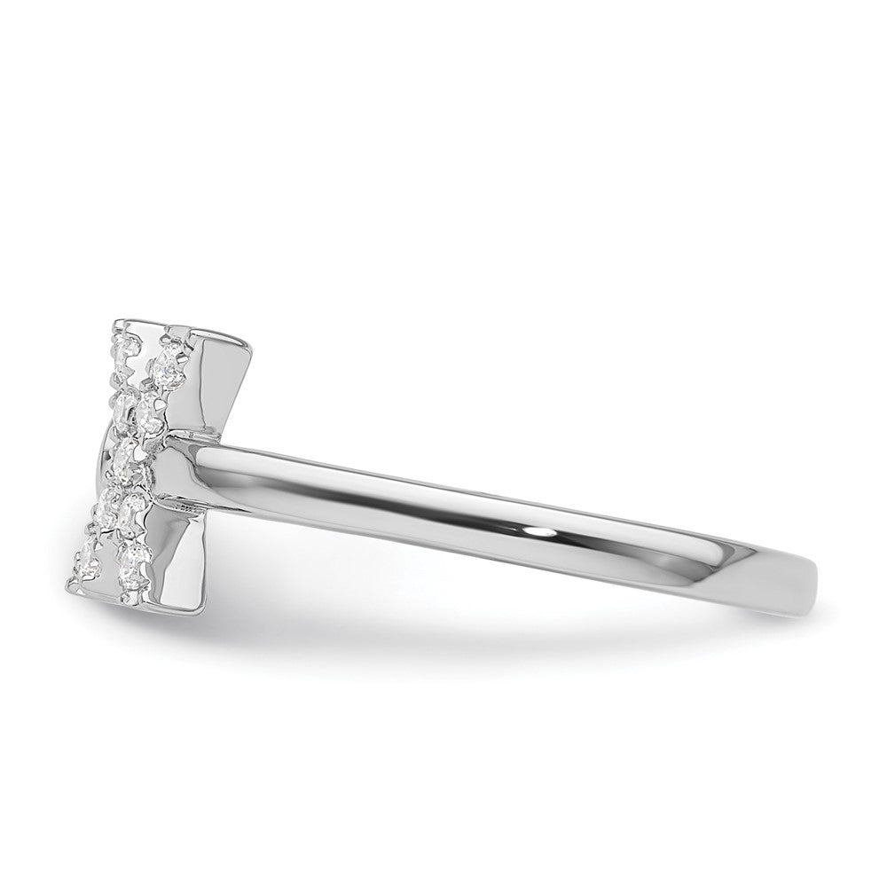 14k White Gold 1/6 Ct. Lab Grown Diamond VS/SI+ G+ Initial X Adjustable Ring
