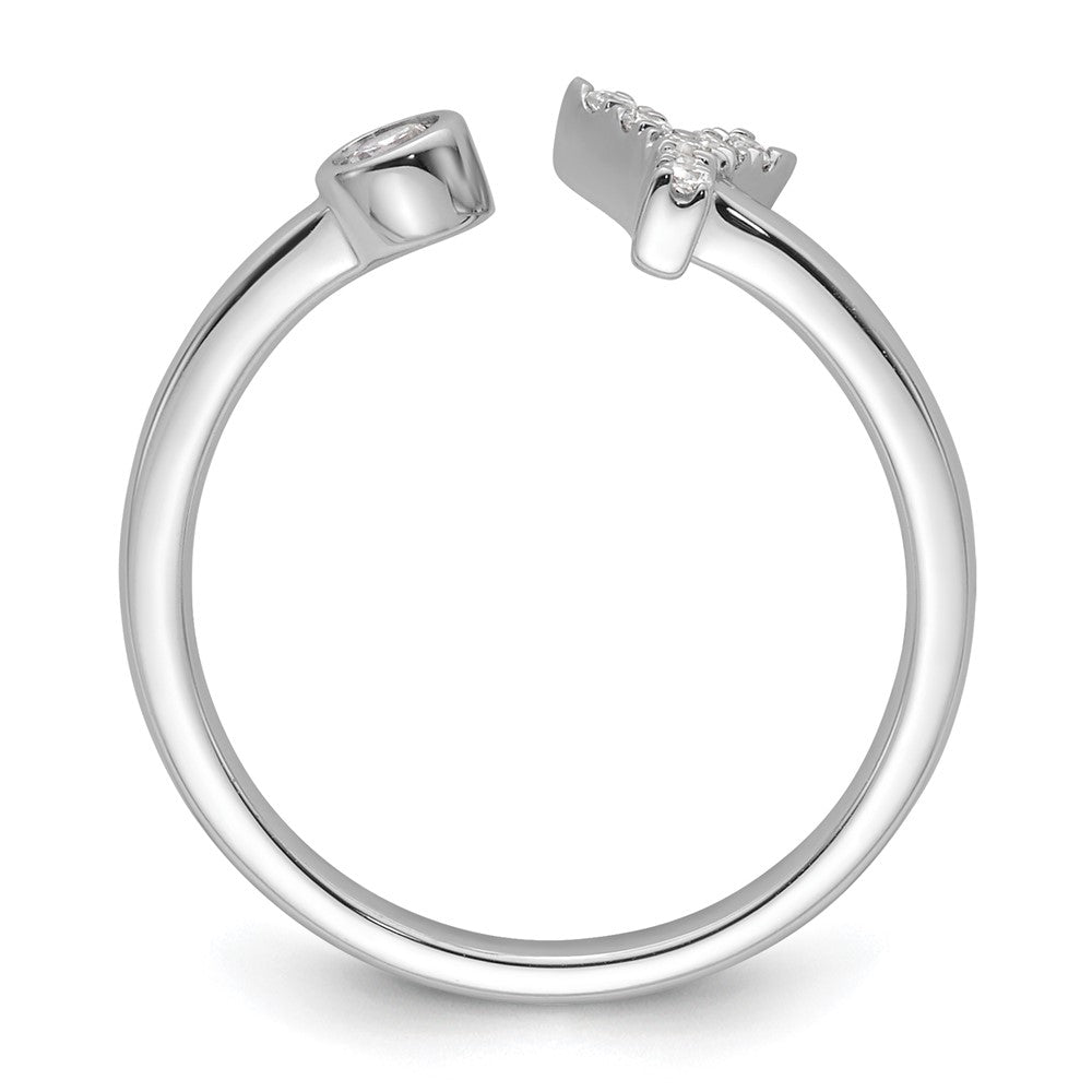 14k White Gold 1/8 Ct. Lab Grown Diamond VS/SI+ G+ Initial Y Adjustable Ring